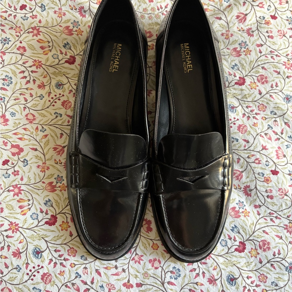 MICHAEL Michael Kors Shiny Black Loafers